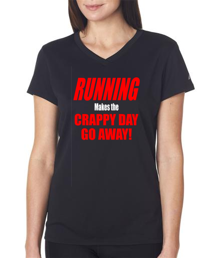 Running - Crappy Day Go Away - NB Ladies Black Short Sleeve Shirt